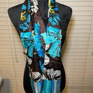 Adrienne‎ Vittadini Women's Floral Silk Scarf Multicolor Spring Accessory